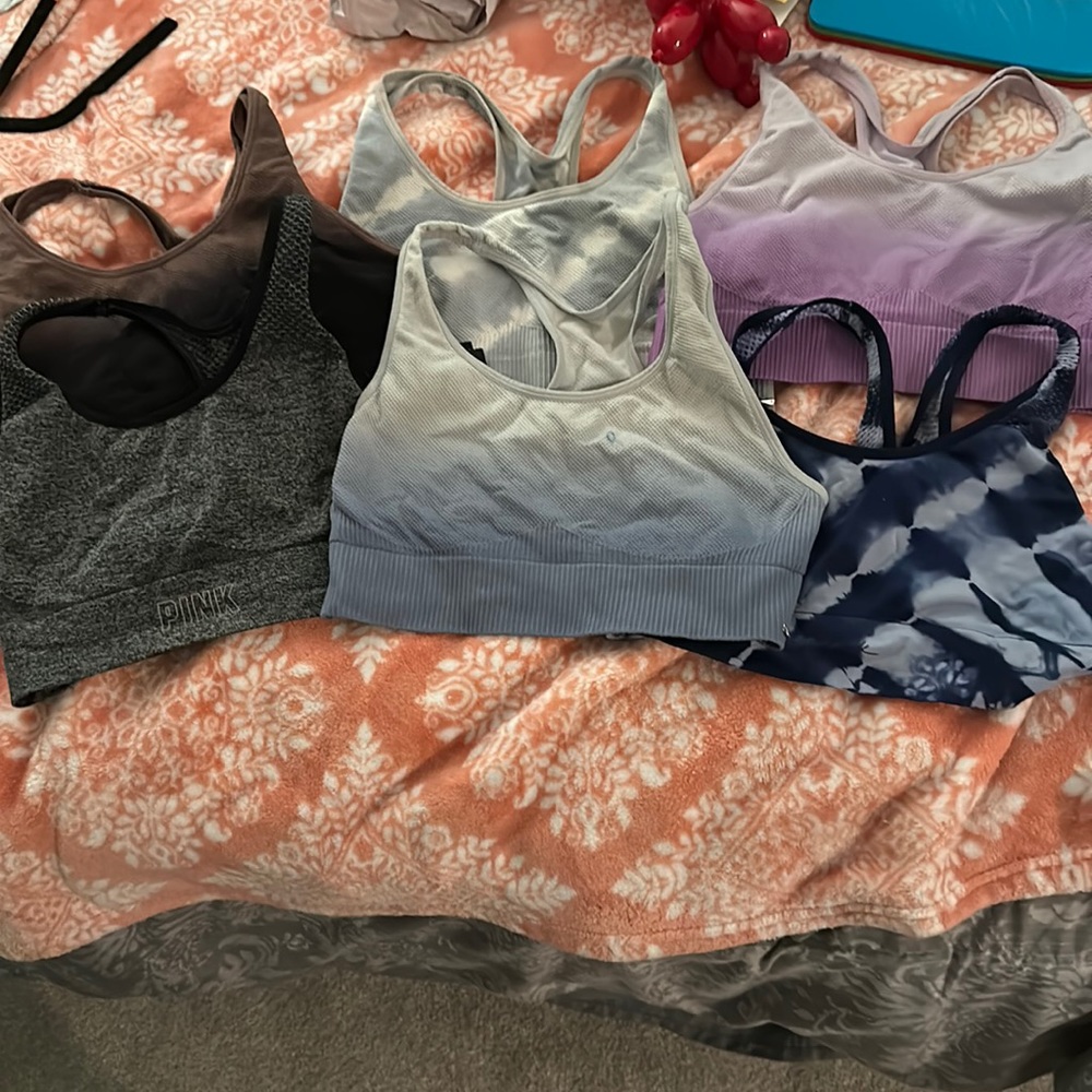 Bundle of 6 VICTORIA SECRET PINK sports bras